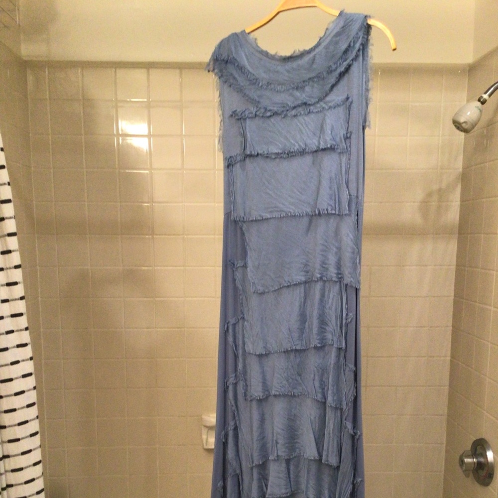 New, Never Worn Denim Blue Italian Brand Gigi Moda Silk Dress